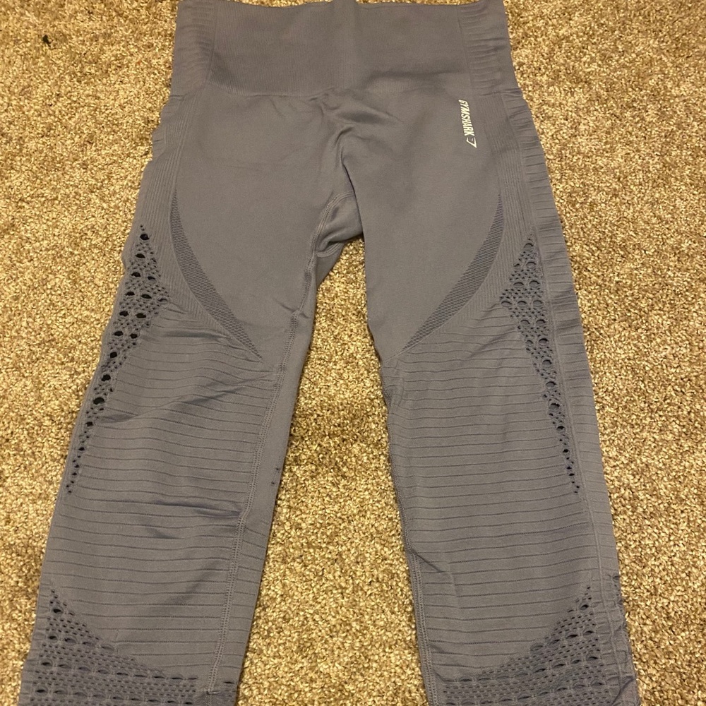 Purple seamless cropped gymshark leggings